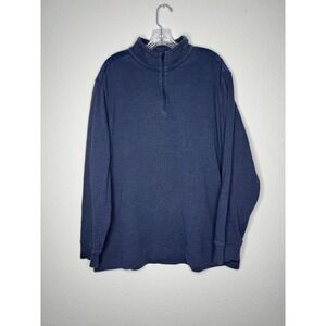 AXIST Mens‎ XXL Blue Quarter Zip Pullover Sweater Mock Neck Heathered Knit